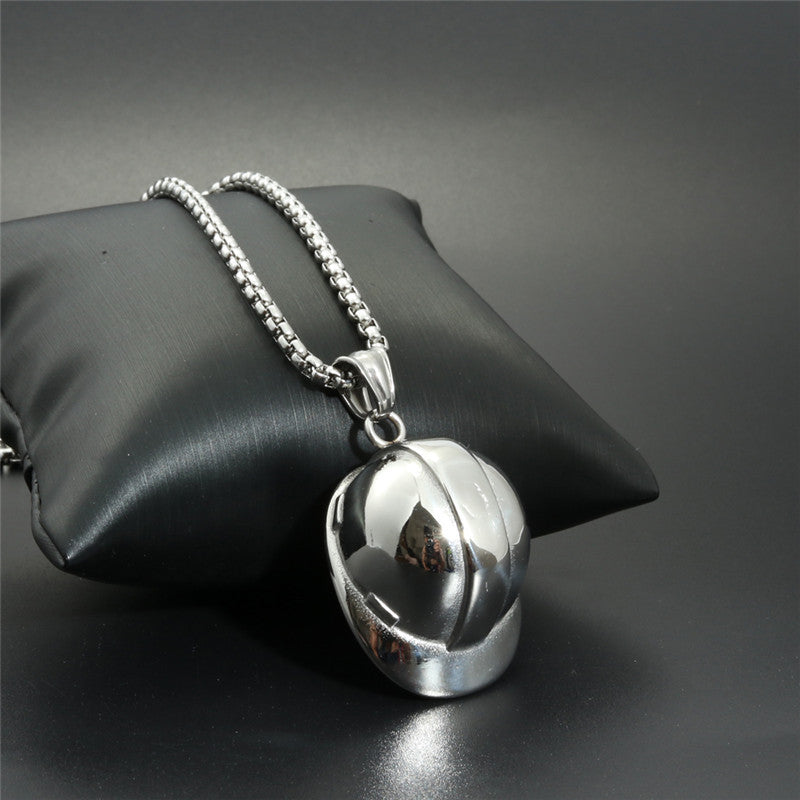 Trendy Titanium Steel Hip-Hop Hat Pendant Necklace for Men