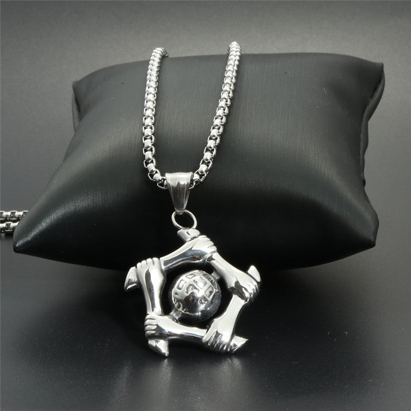 Stylish Titanium Steel Star Pendant Necklace with Hot Wheel Design for Men