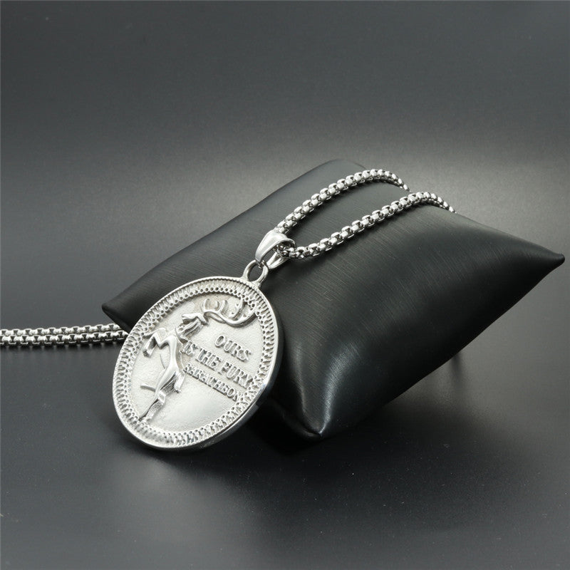 Titanium Steel Deer Pendant Necklace for Men - Trendy Power Game Gift from Planderful Collection