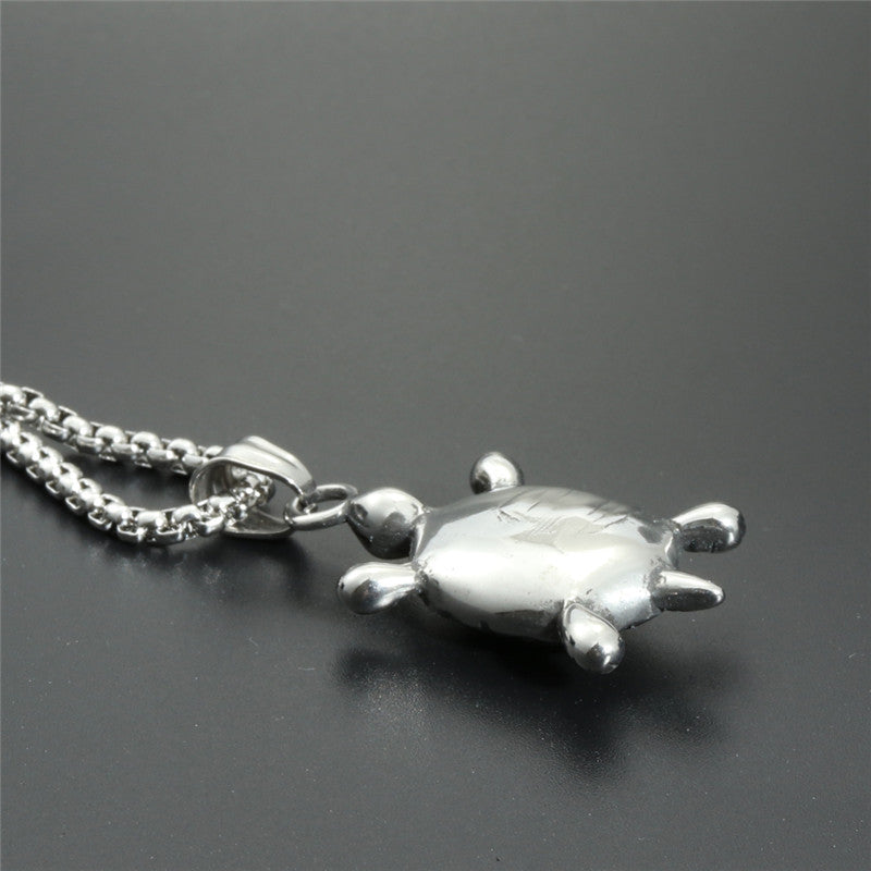 Titanium Steel Turtle Pendant Necklace - Personalized Men's Gift for Longevity