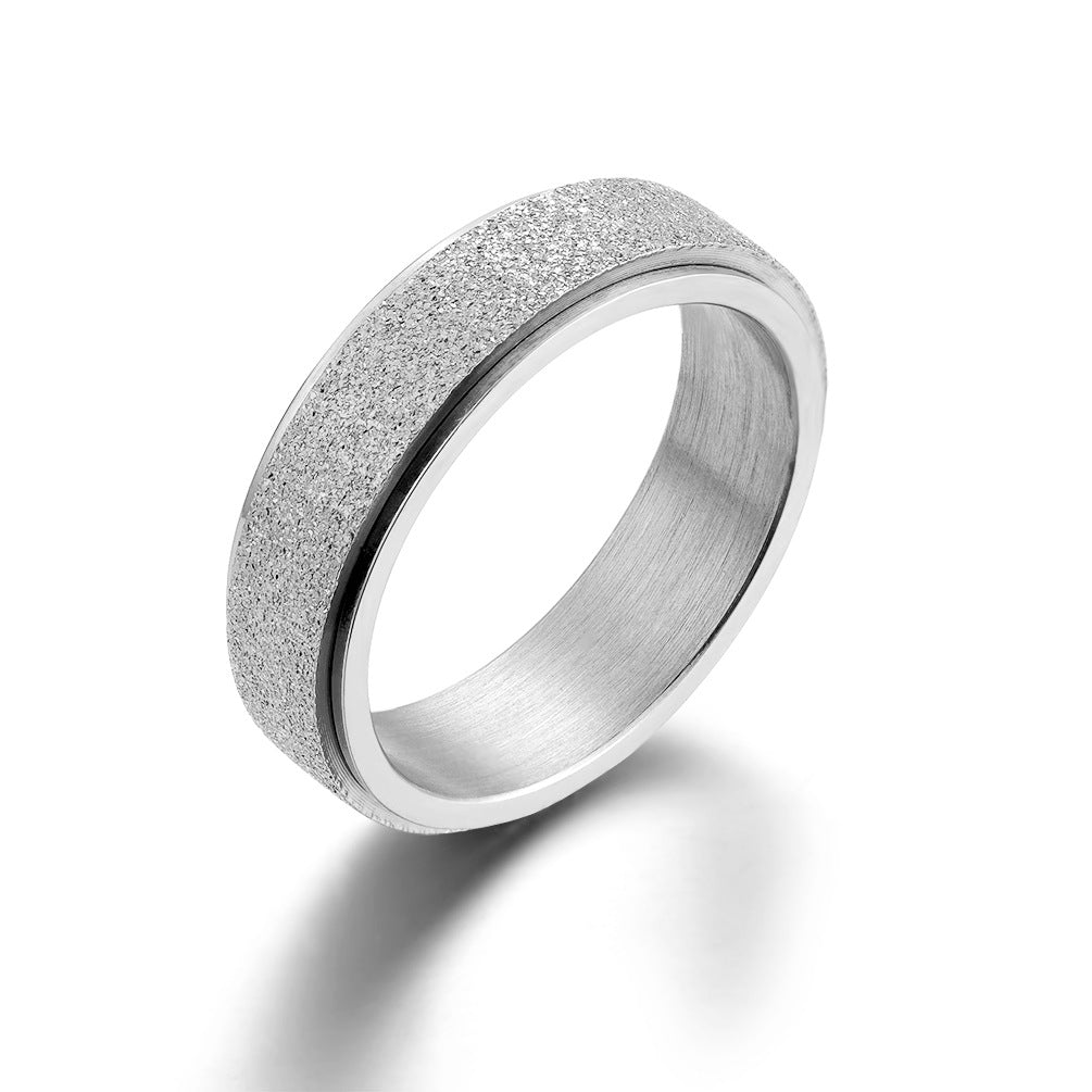 Cross-Border E-Commerce Light Luxury Rotatable Titanium Ring