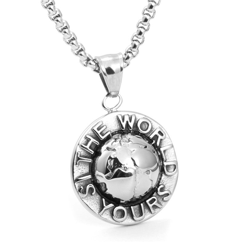 Trendy Titanium Steel Hat Pendant Necklace for Men - Stylish Christmas Gift