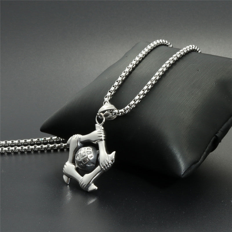 Stylish Titanium Steel Star Pendant Necklace with Hot Wheel Design for Men