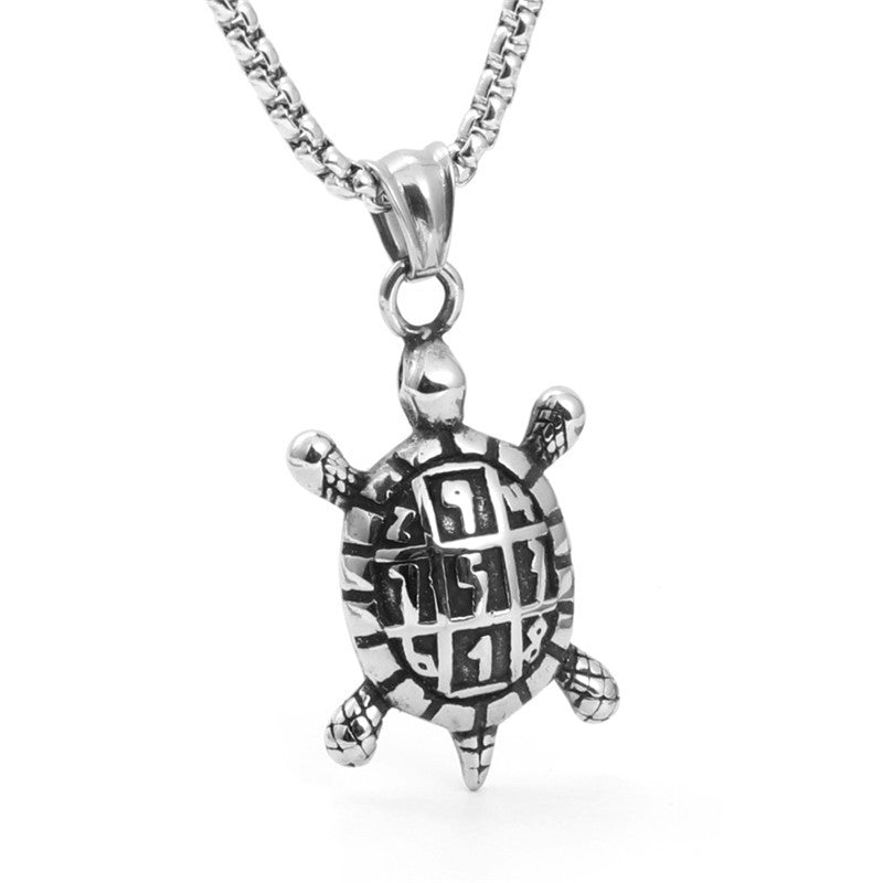 Titanium Steel Turtle Pendant Necklace - Personalized Men's Gift for Longevity