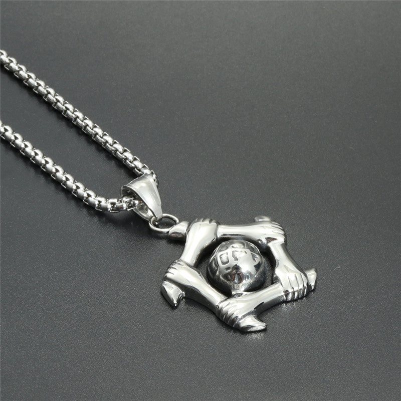 Stylish Titanium Steel Star Pendant Necklace with Hot Wheel Design for Men