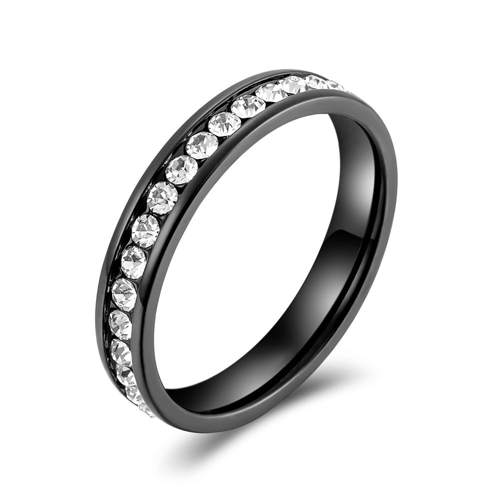 18K Gold-Plated Pavé Zircon Stainless Steel Ring