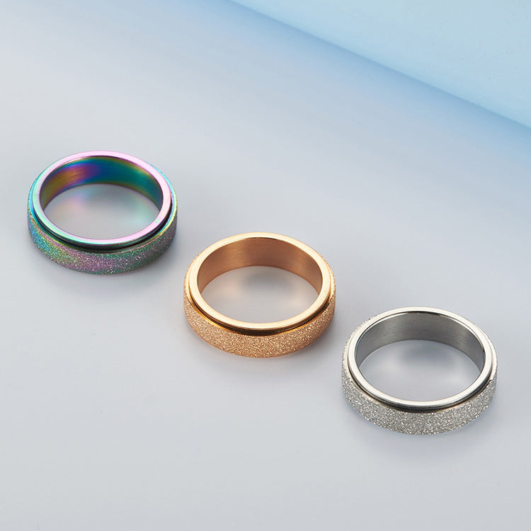 Rotating Ring Stainless Steel Rose Gold Plated Unisex Protection Statement by Planderful Collection
