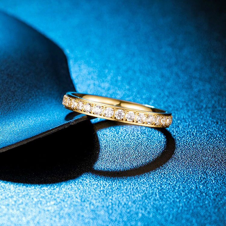 Planderful Zircon Inlaid Titanium Steel Ring For Women Light Luxury Everyday Jewelry Sleek Commuting Wear