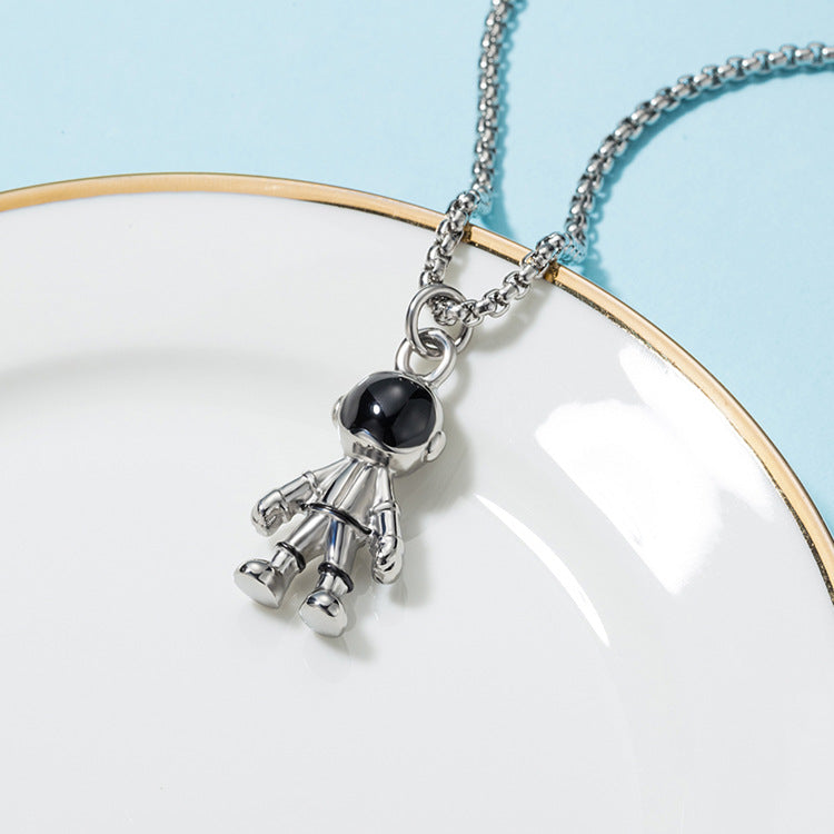 Hip Hop Astronaut Titanium Steel Pendant Necklace for Men