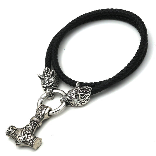 Viking Wolf Hammer Necklace - Norse Legacy Collection