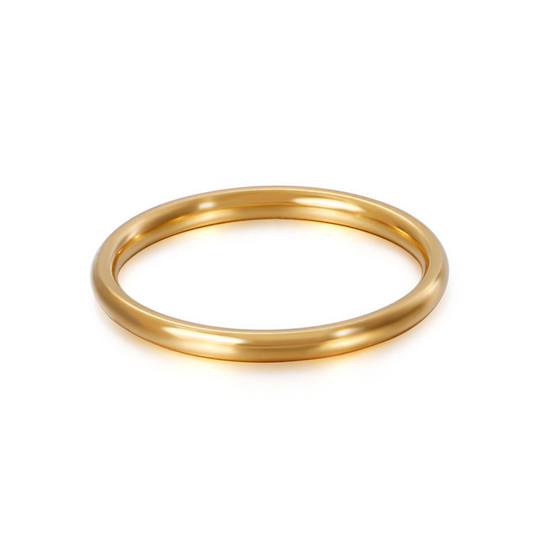 Couple Ring, Titanium Steel 18k Gold Rose Ring Stainless Steel Rainbow Ring