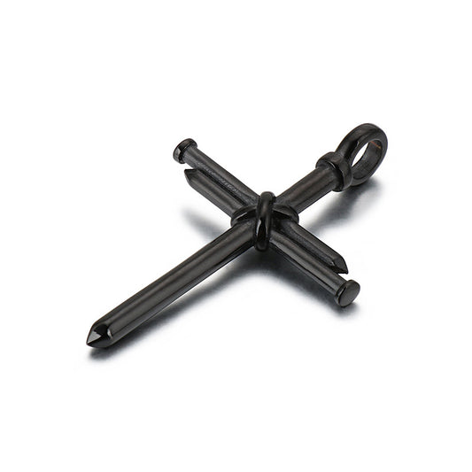 Punk-Inspired Titanium Steel Cross Pendant for Men - Creative Everyday Jewelry