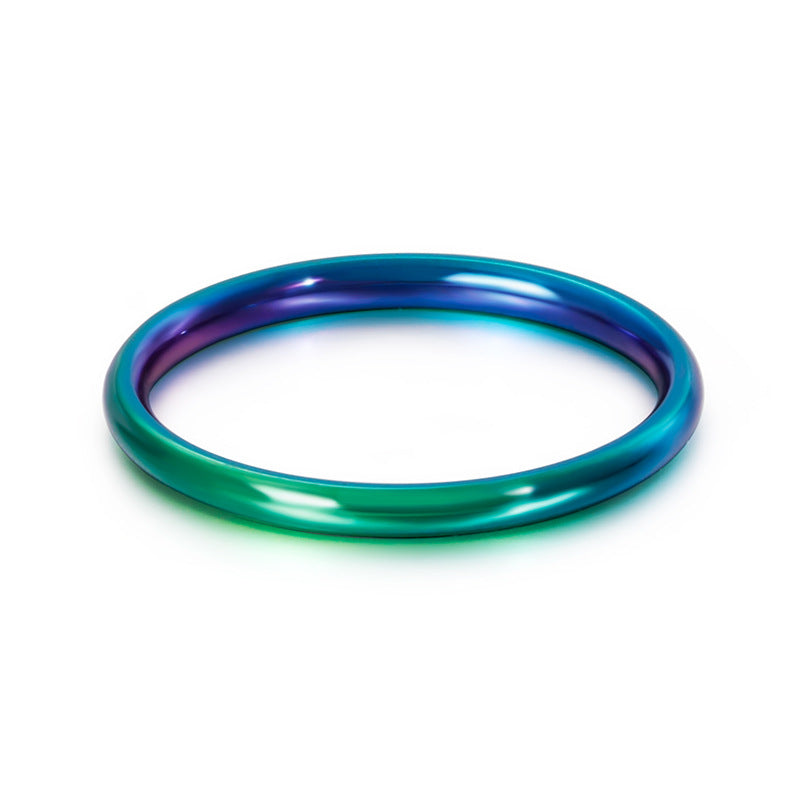Couple Ring, Titanium Steel 18k Gold Rose Ring Stainless Steel Rainbow Ring