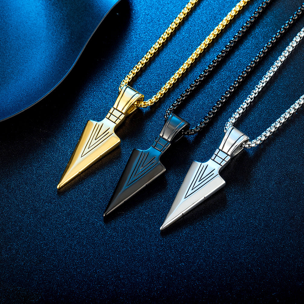 Planderful Spear Head Necklace Titanium Steel Non Fading For Viking Jewelry Lovers