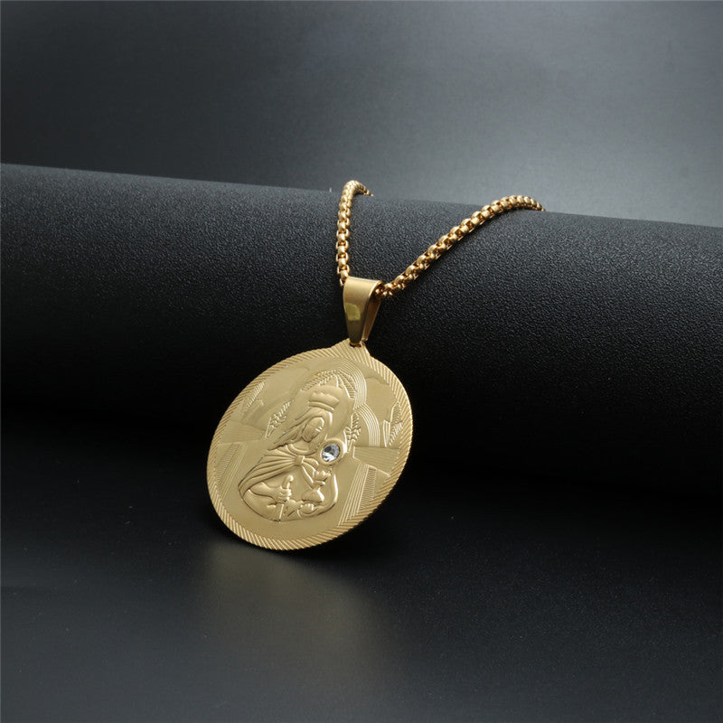 European And American Jewelry Titanium Steel Madonna Pendant