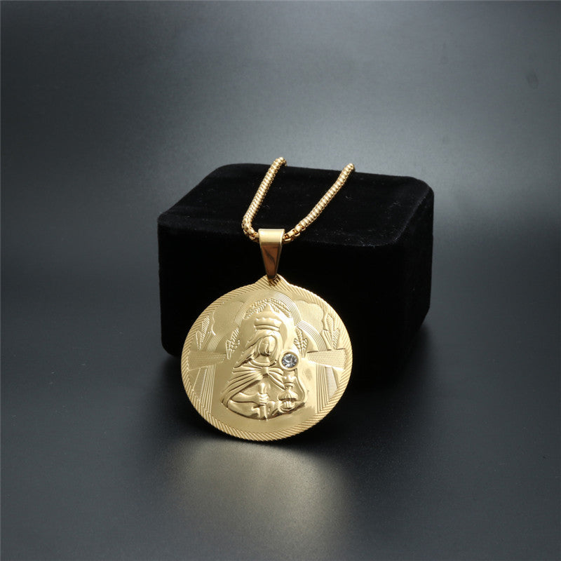 European And American Jewelry Titanium Steel Madonna Pendant
