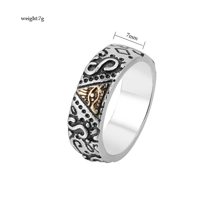 Planderful Omniscient Eye Vintage Ring Unisex Titanium Steel Protection Symbol Jewelry Ideal Gift For All