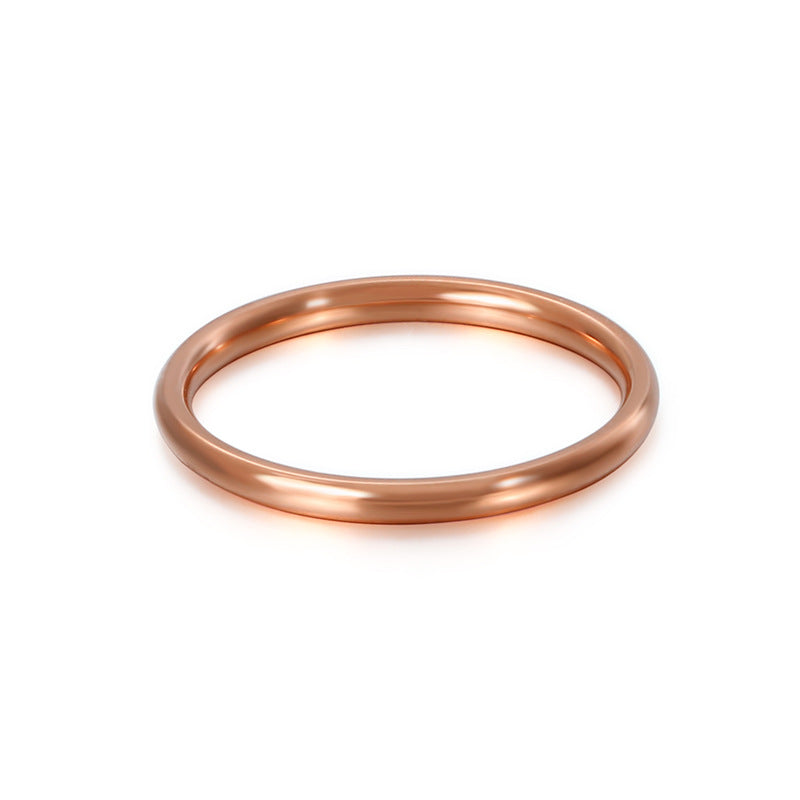 Couple Ring, Titanium Steel 18k Gold Rose Ring Stainless Steel Rainbow Ring
