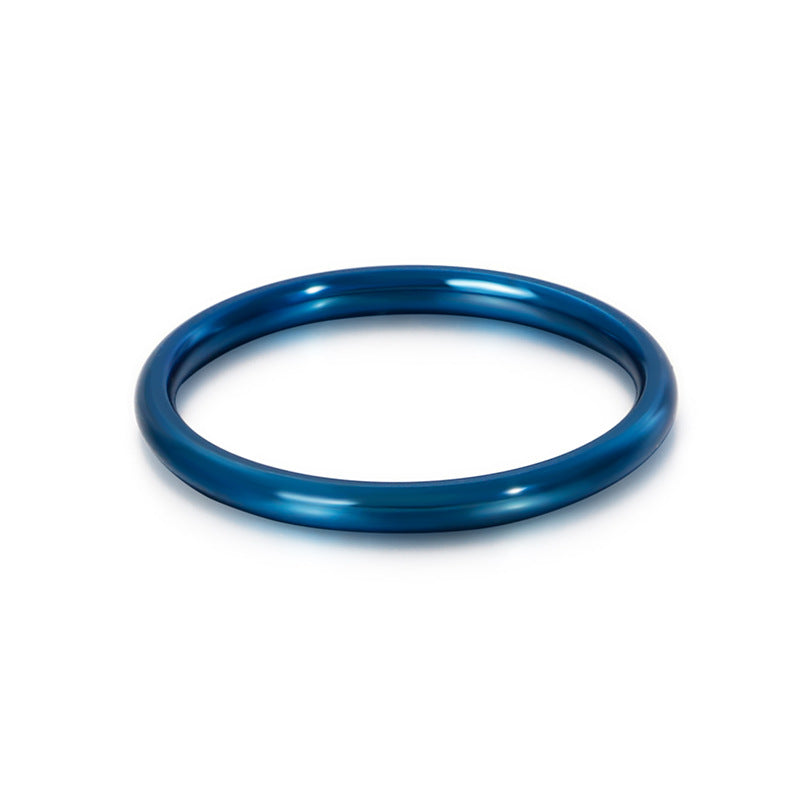 Couple Ring, Titanium Steel 18k Gold Rose Ring Stainless Steel Rainbow Ring