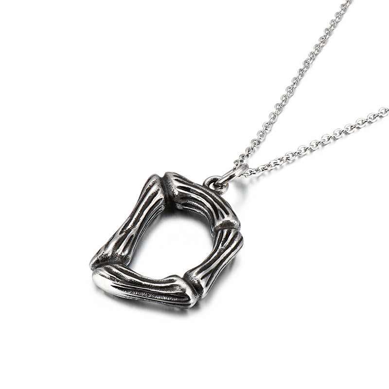 Unique Retro Bamboo Alphabet Pendants for Men and Women - European and American Style Accessories