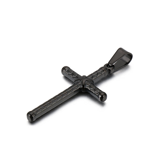 Stylish Stainless Steel Cross Pendant with Punk Flair