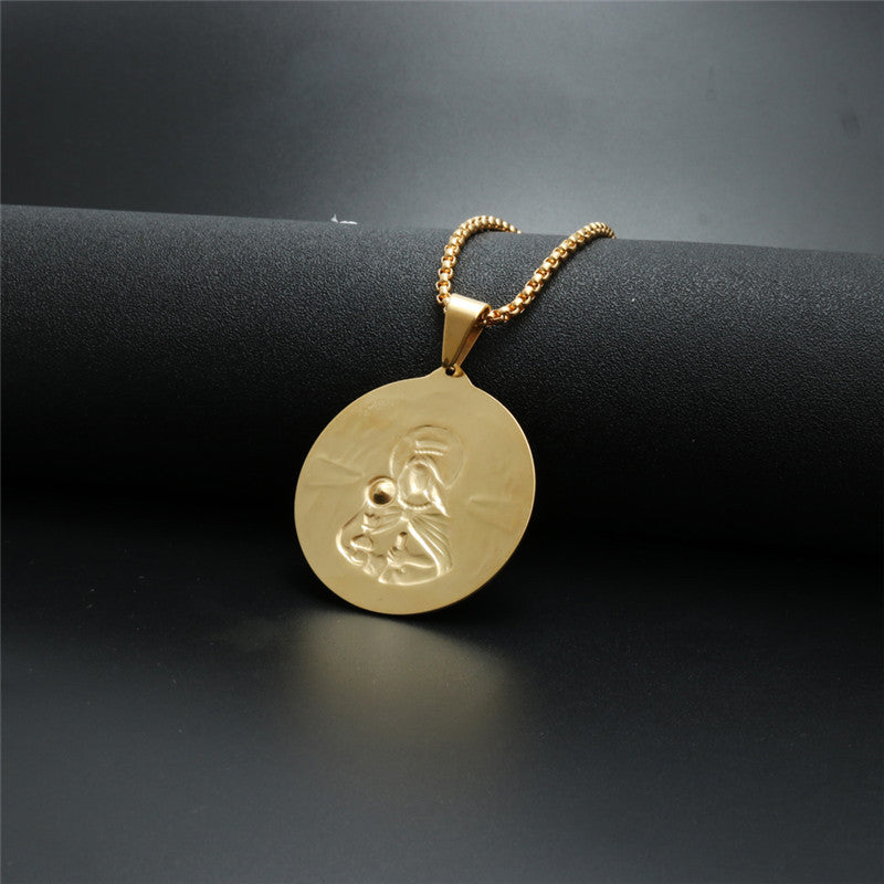 European And American Jewelry Titanium Steel Madonna Pendant