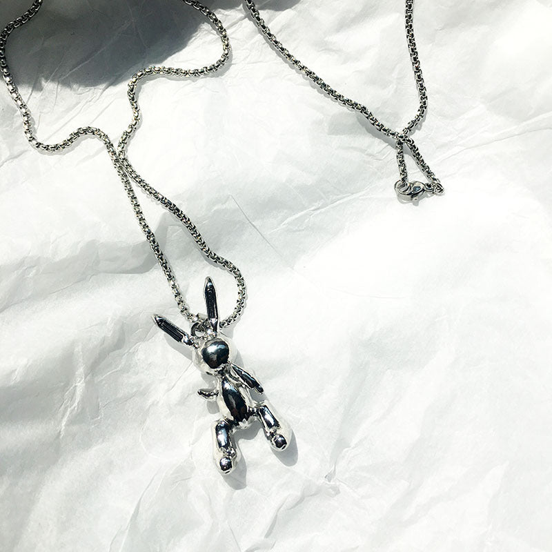 Bunny Stainless Steel Chain Necklace with Hip-Hop Vibe