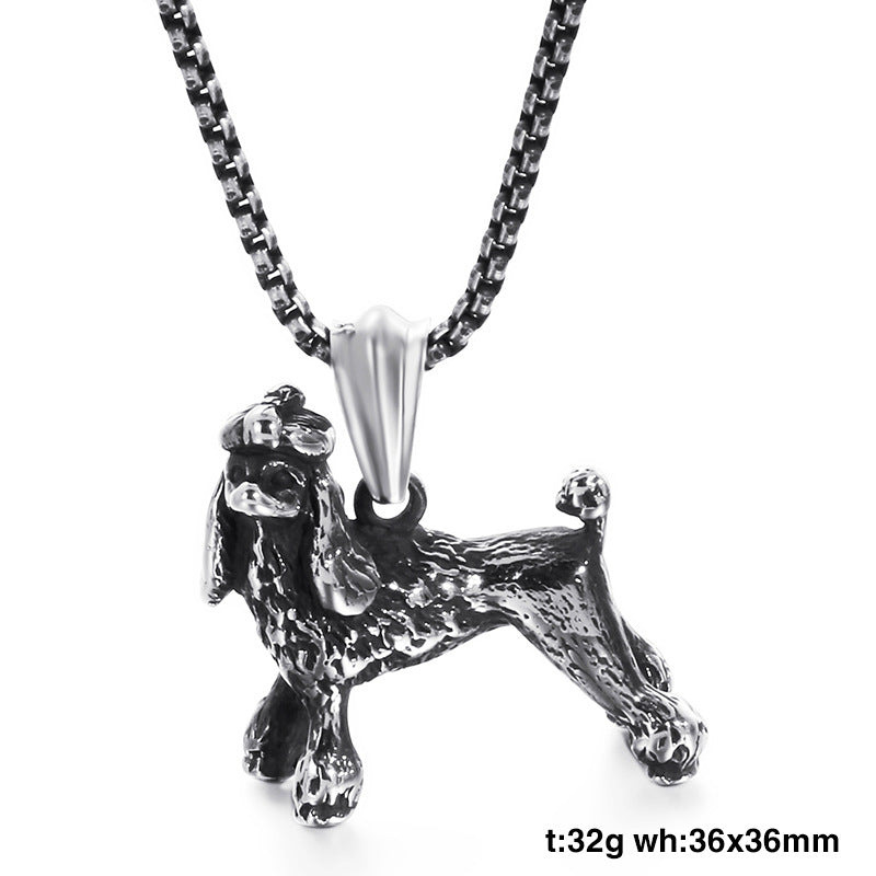 Poodle Dog Shape Titanium Steel Pendant for Men - Stylish Accessories for Him