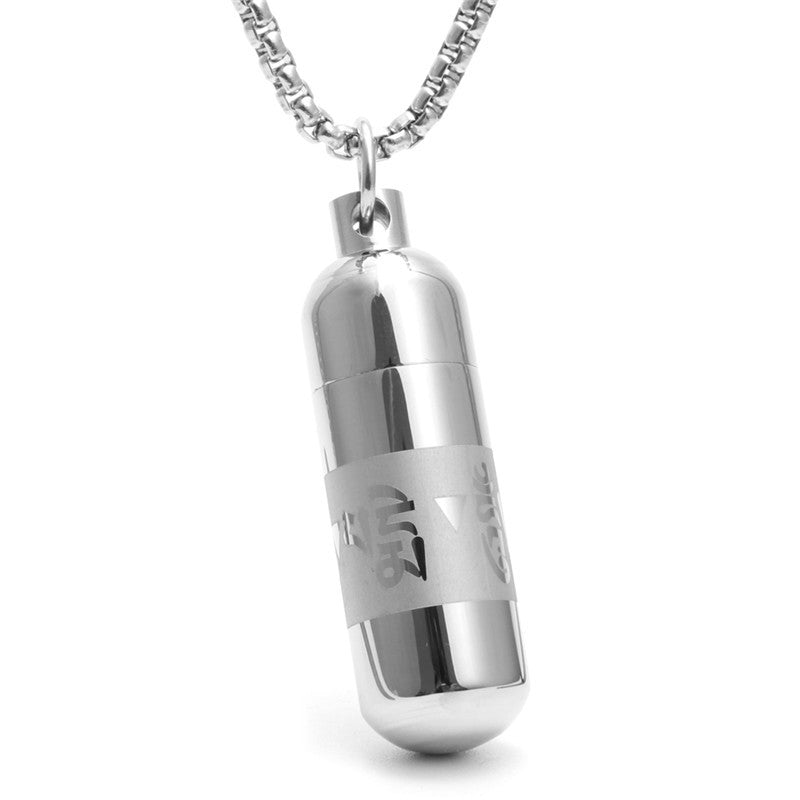 Trendy Openable Titanium Steel Perfume Bottle Pendant Necklace for Men and Women