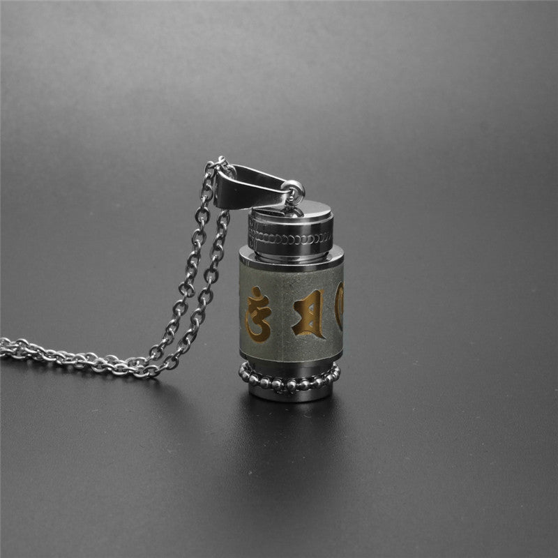Trendy Titanium Steel Lettering Perfume Bottle Pendant Necklace for Men and Women - Stylish Gift Jewelry