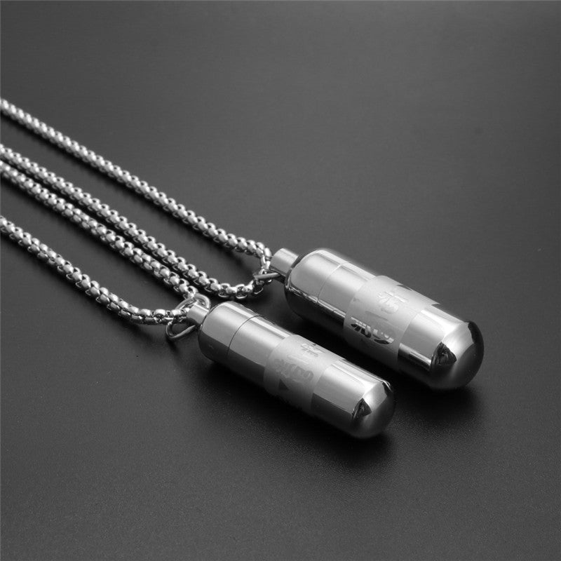 Trendy Openable Titanium Steel Perfume Bottle Pendant Necklace for Men and Women