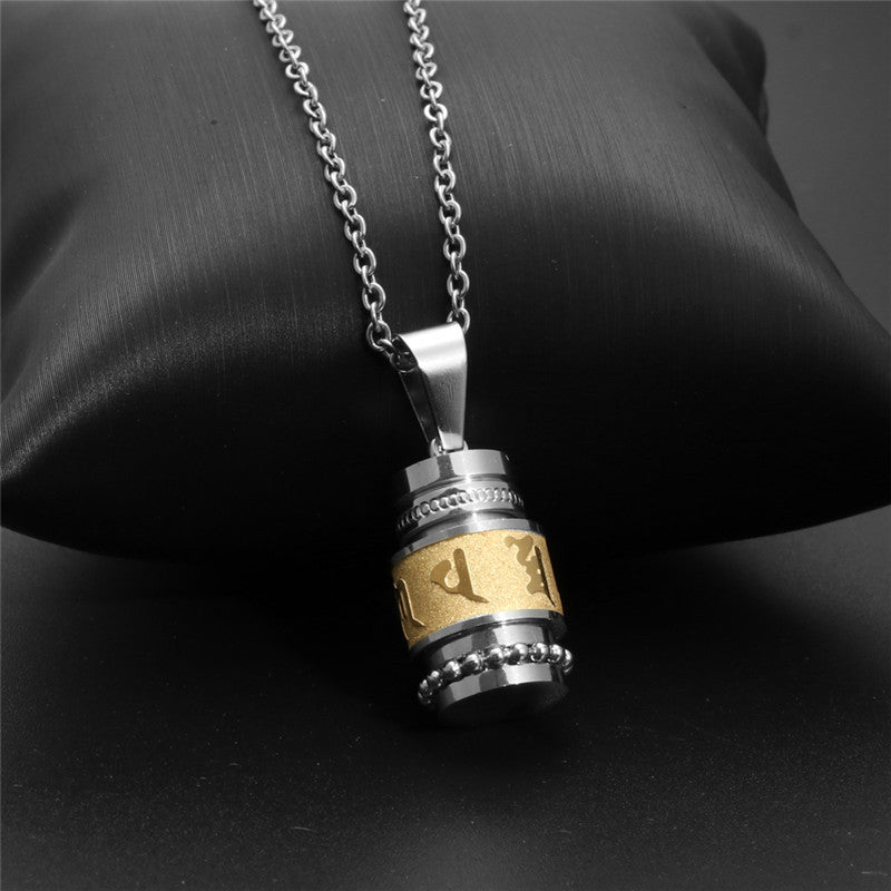 Trendy Titanium Steel Perfume Bottle Pendant Necklace for Men - Perfect Holiday Gift