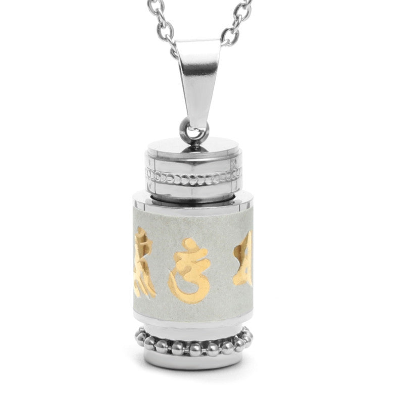 Trendy Titanium Steel Lettering Perfume Bottle Pendant Necklace for Men and Women - Stylish Gift Jewelry