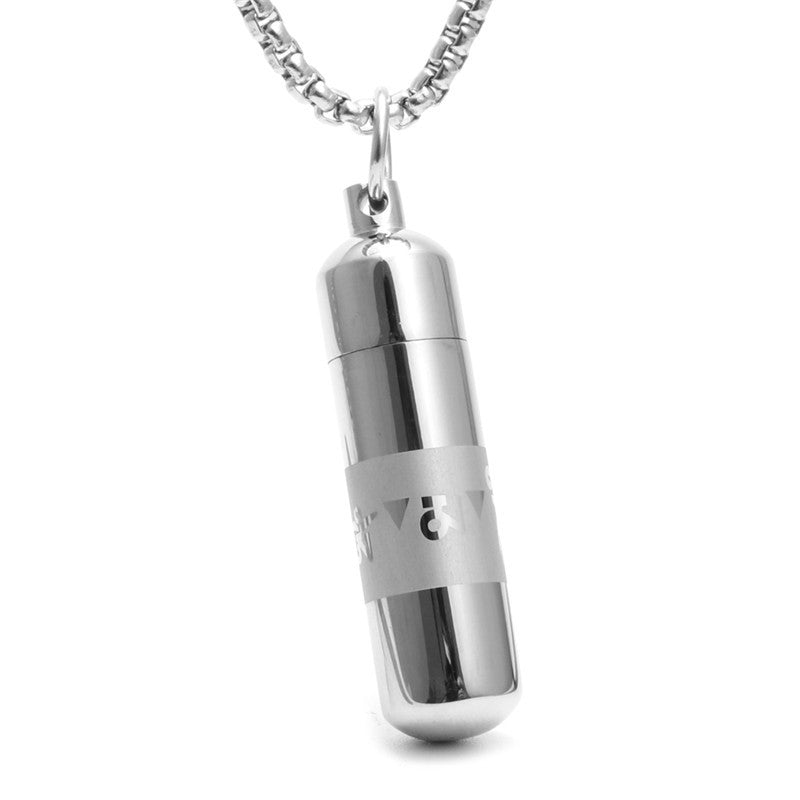 Trendy Openable Titanium Steel Perfume Bottle Pendant Necklace for Men and Women