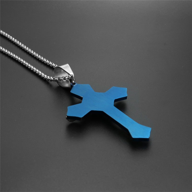 Trendy Titanium Steel Cross Pendant Necklace for Men - Stylish Holiday Gift from Planderful's Everyday Genie Collection