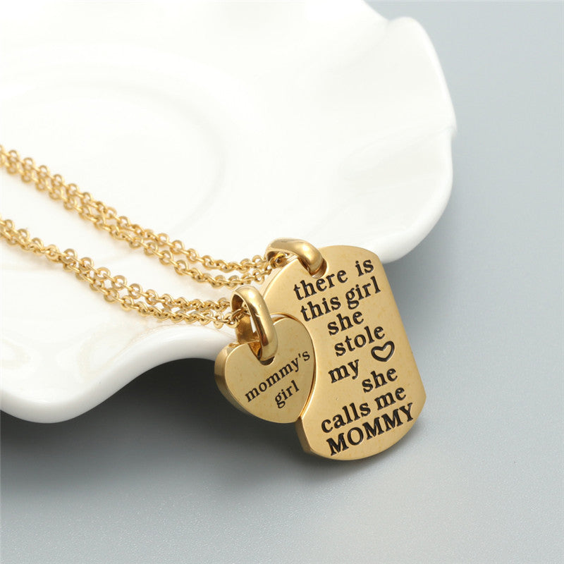 Trendy Titanium Heart-Shaped Couple Pendant Necklace for Men and Women - Stylish Stainless Steel Gift by Planderful