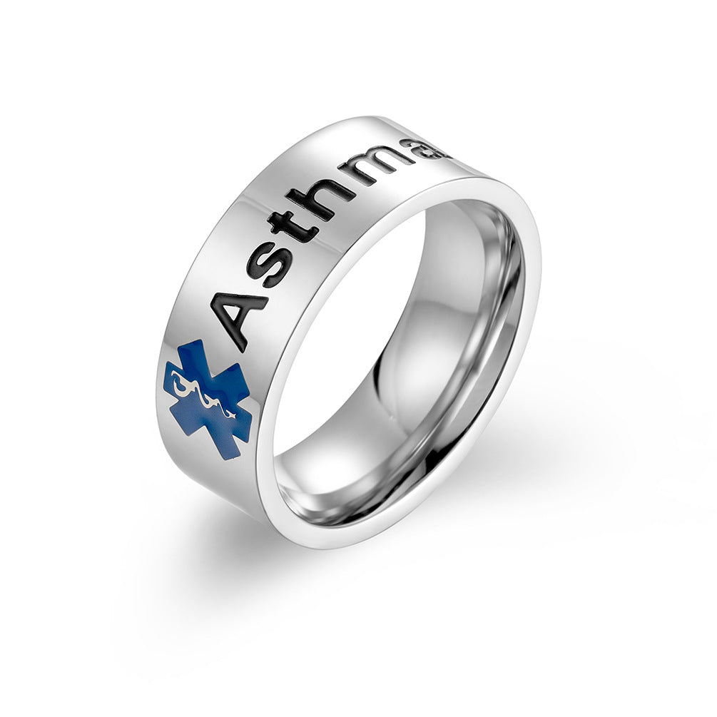 Medical Alert Star of Life Stainless Steel Ring – Patient Critical First Aid