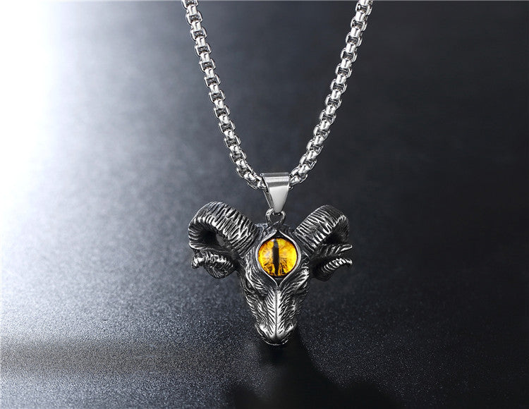 Personalized Retro Monster Sheephead Titanium Steel Pendant Necklace For Men And Women Planderful Everyday Genie