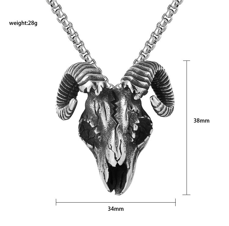 Goat Head Titanium Steel Pendant Necklace