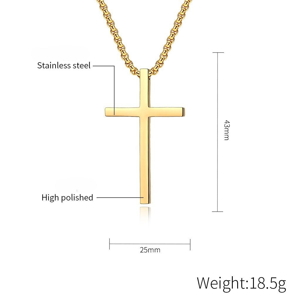 Stainless Steel Cross Necklace For Men By Planderful Everyday Genie Collection Personalized Glossy Pendant