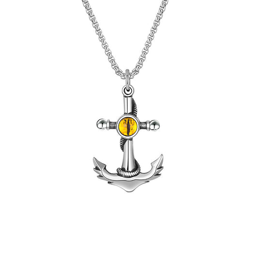 Steel Necklace – Vintage Anchor Pendant Planderful
