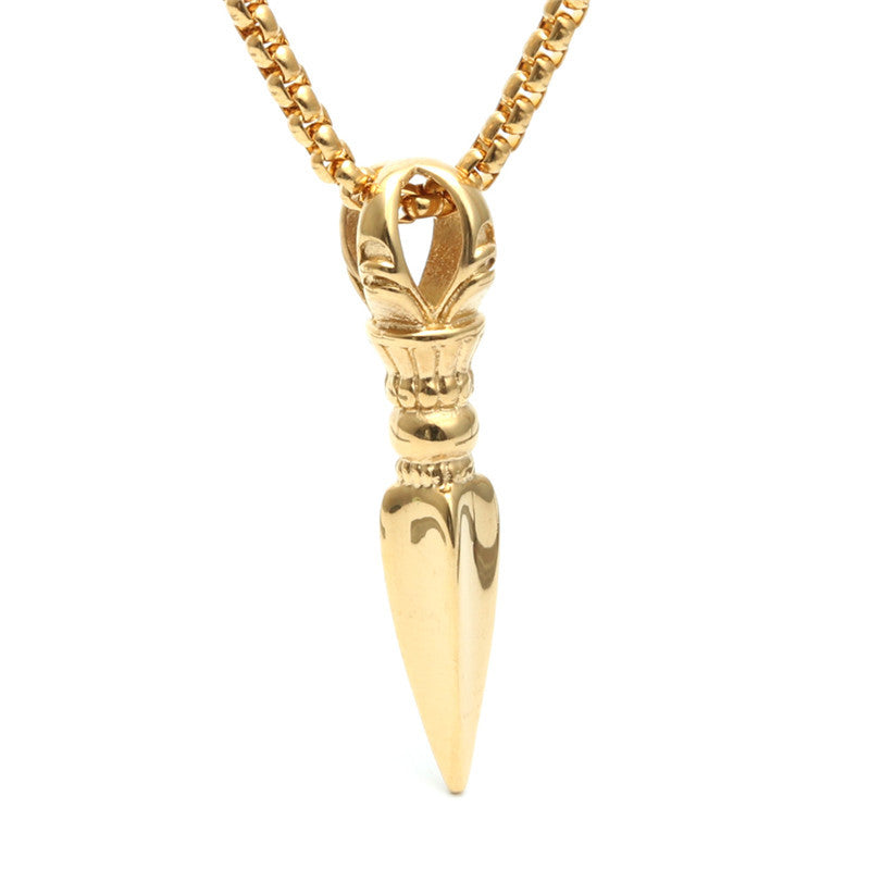 Trendy Men's Titanium Steel Awl Pendant Necklace - Elegant Gift for Modern Fashion