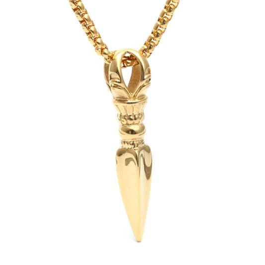 Trendy Men's Titanium Steel Awl Pendant Necklace - Elegant Gift for Modern Fashion