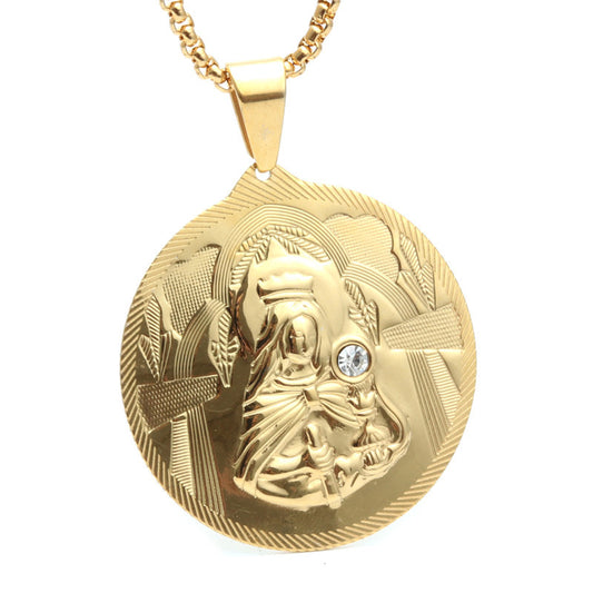 European And American Jewelry Titanium Steel Madonna Pendant