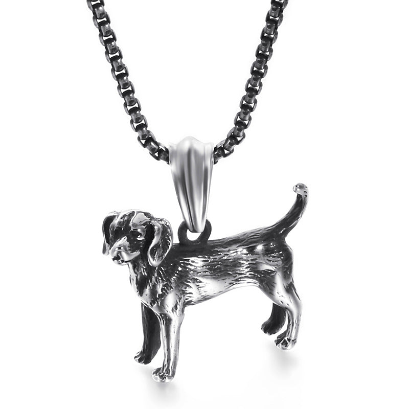 Poodle Dog Shape Titanium Steel Pendant for Men - Stylish Accessories for Him