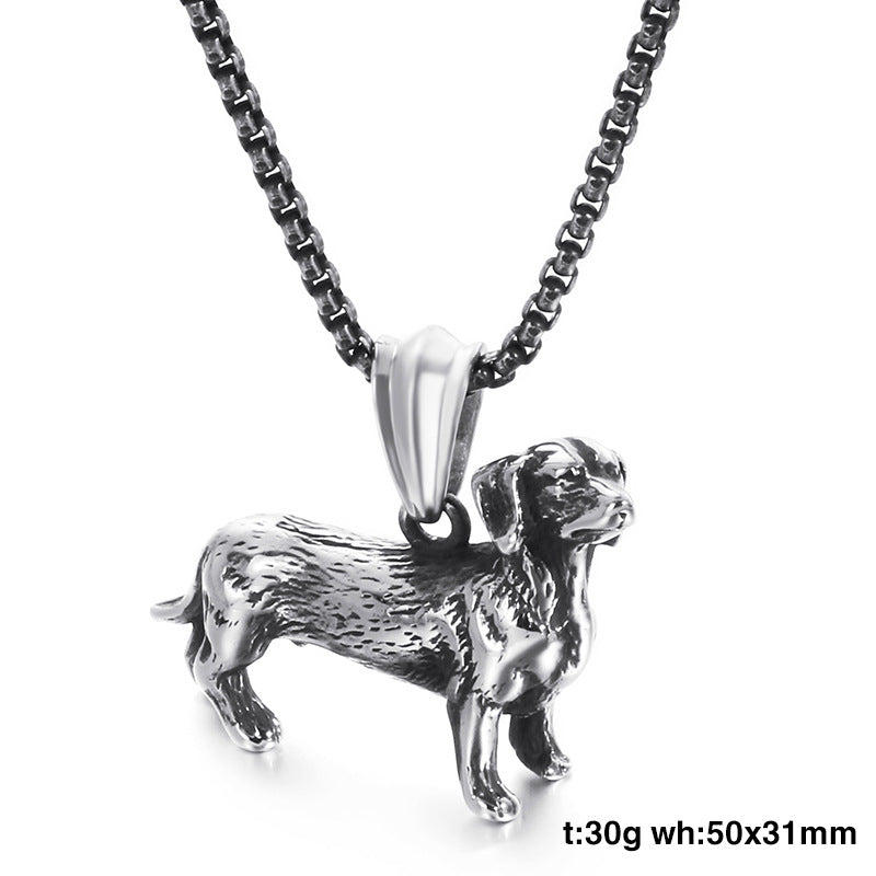 Poodle Dog Shape Titanium Steel Pendant for Men - Stylish Accessories for Him
