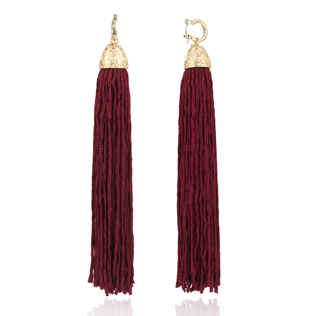 Stylish Linear Tassel Earrings for Women in Retro Long Design