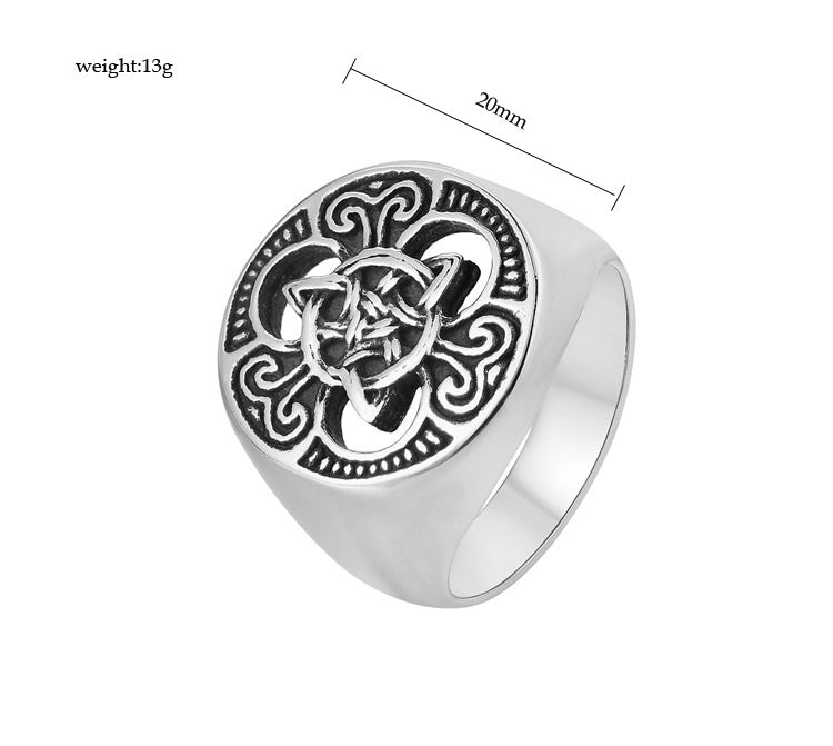 Personalized Viking Pattern Ring Titanium Steel Unisex Bold Protection Statement Planderful