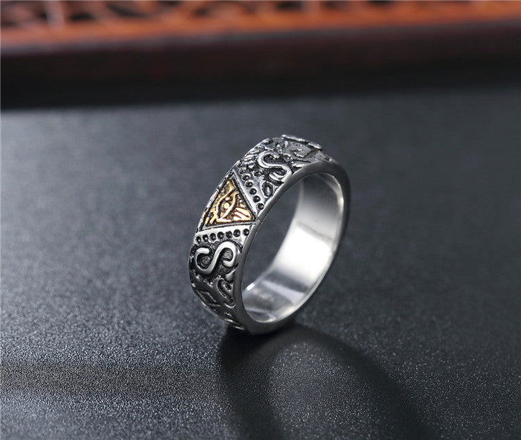 Planderful Omniscient Eye Vintage Ring Unisex Titanium Steel Protection Symbol Jewelry Ideal Gift For All
