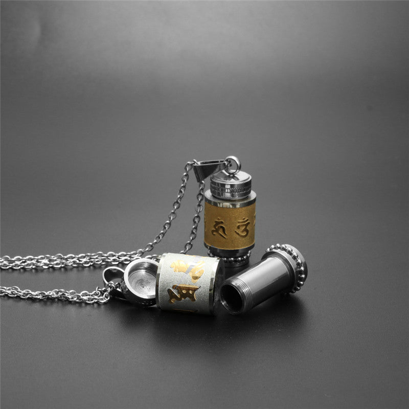 Trendy Titanium Steel Lettering Perfume Bottle Pendant Necklace for Men and Women - Stylish Gift Jewelry